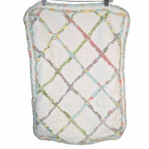 Laura Ashley Home off white multi ruffle quilted standard pillow sham cover